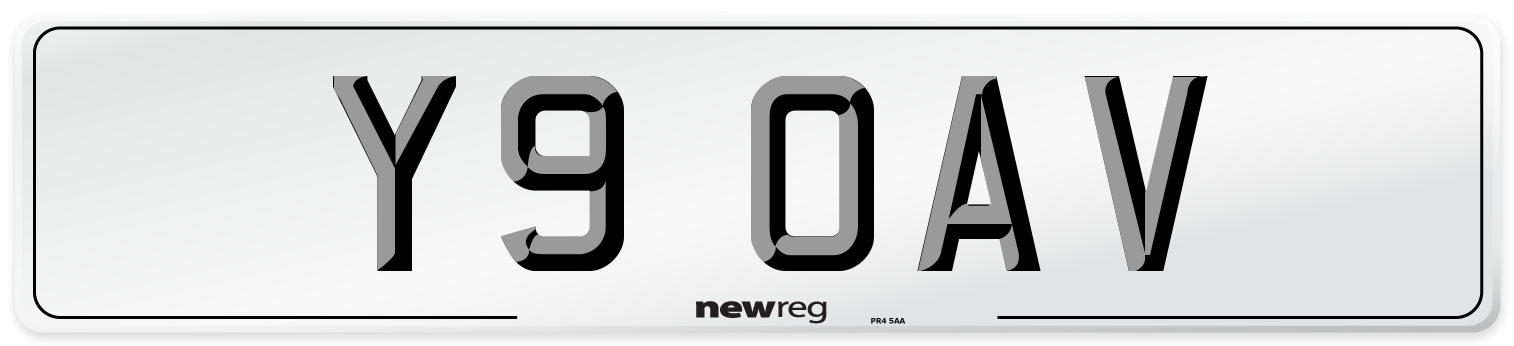 Y9 OAV Number Plate from New Reg